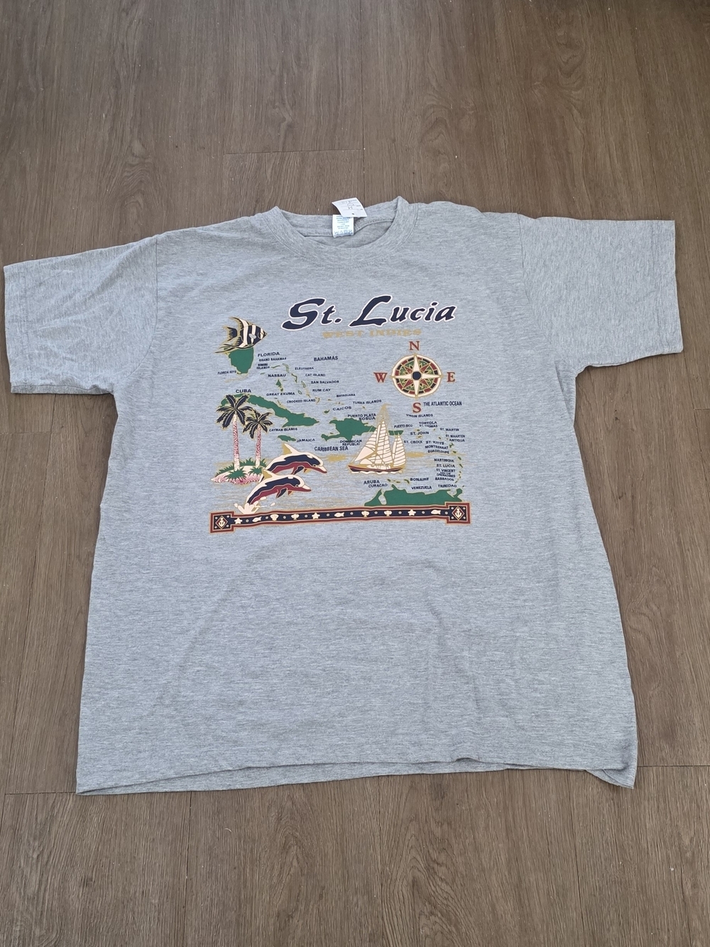 St. Lucia Graphic Short-Sleeve T-Shirt - Gray